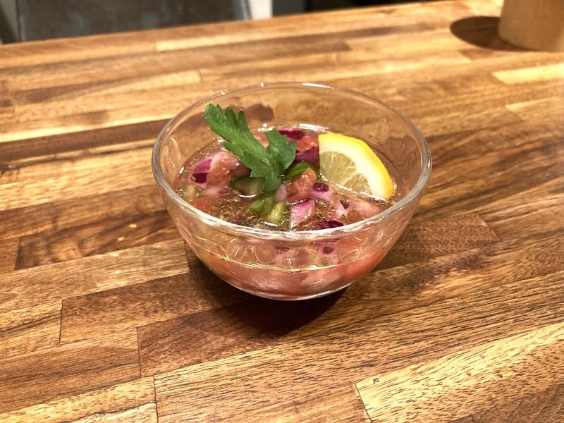 ケータリング料理 野菜たっぷりのレモンガスパチョ